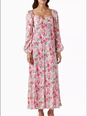 Rixo Gio Silk Midi Dress
